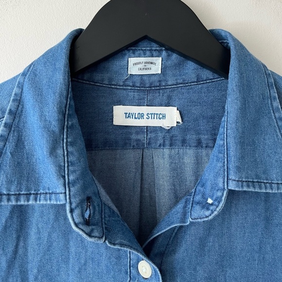 Taylor Stitch Button-down Lightweight Denim Blue Longsleeved Dress Small - Picture 2 of 6